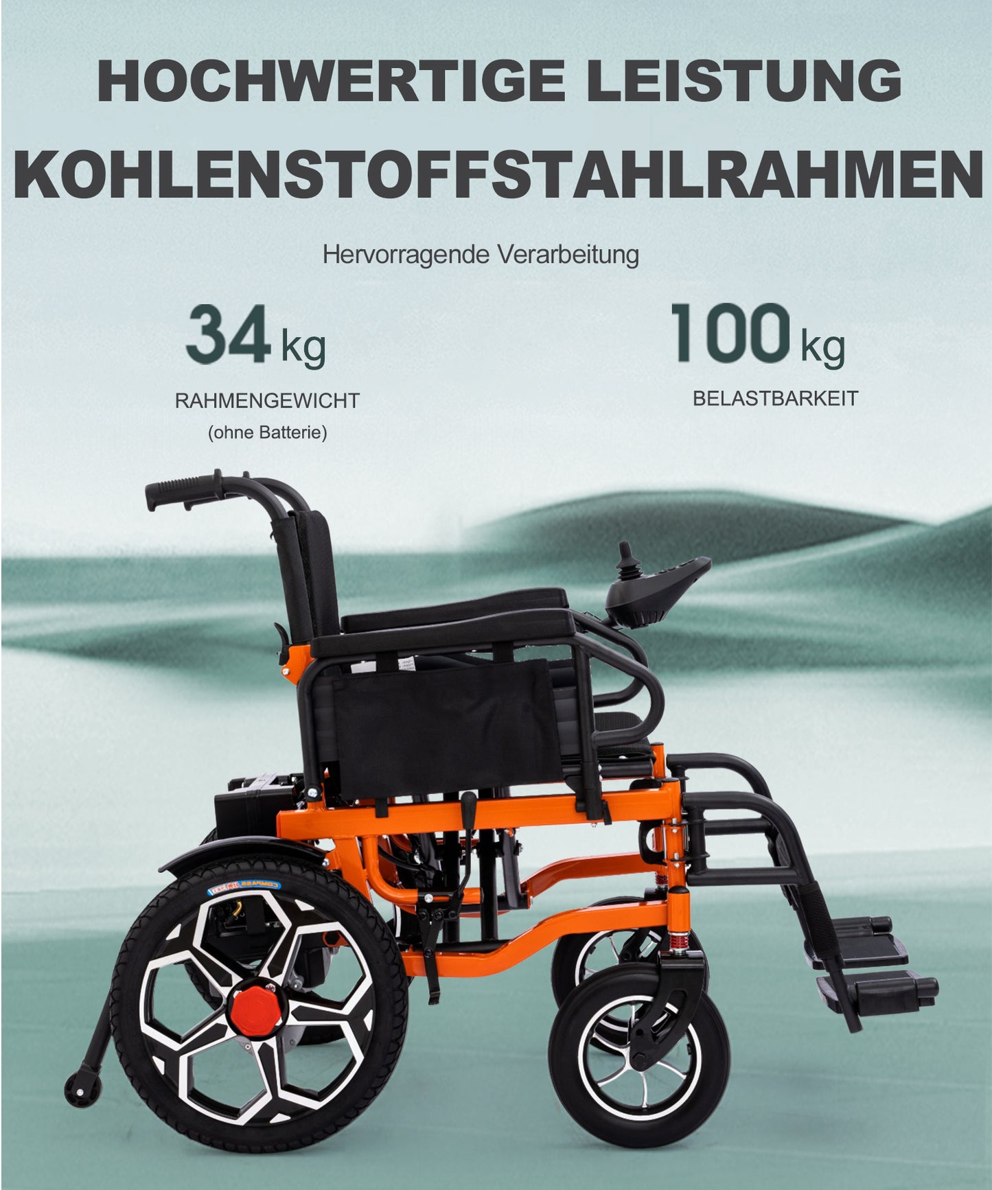 ByteTecpeak D09 Fauteuil roulant électrique pliable - moteur 500W, charge maximale 150KG