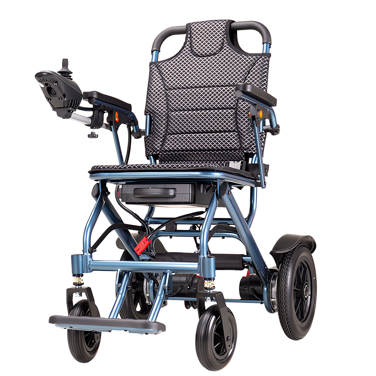 ByteTecpeak D04 Blau Elektrische Rollstühle - 10AH Lithium Batterie, 500W Motor, 20 km Reichweite