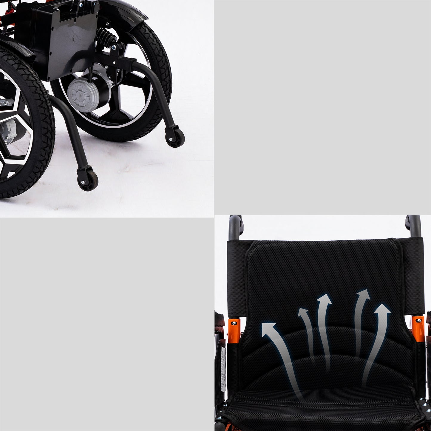 ByteTecpeak D09 Faltbarer Elektrorollstuhl– 500W Motor, 150KG Max Belastbarkeit