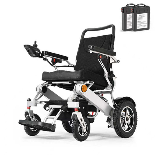 ByteTecpeak D11 Klappbarer Elektrorollstuhl – 45x46 cm Sitz, Reichweite von bis zu 2*20 km