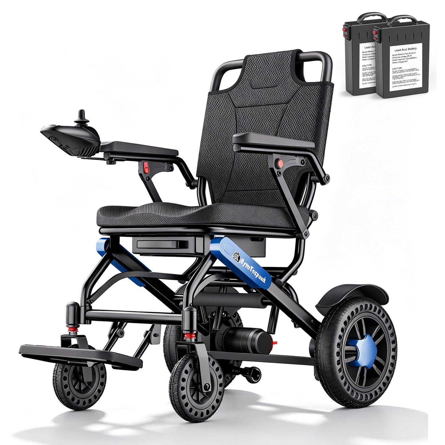 ByteTecpeak D14 Fauteuil roulant électrique – 18,5 kg, 500W, batterie 12 Ah, 20 km, 150 kg