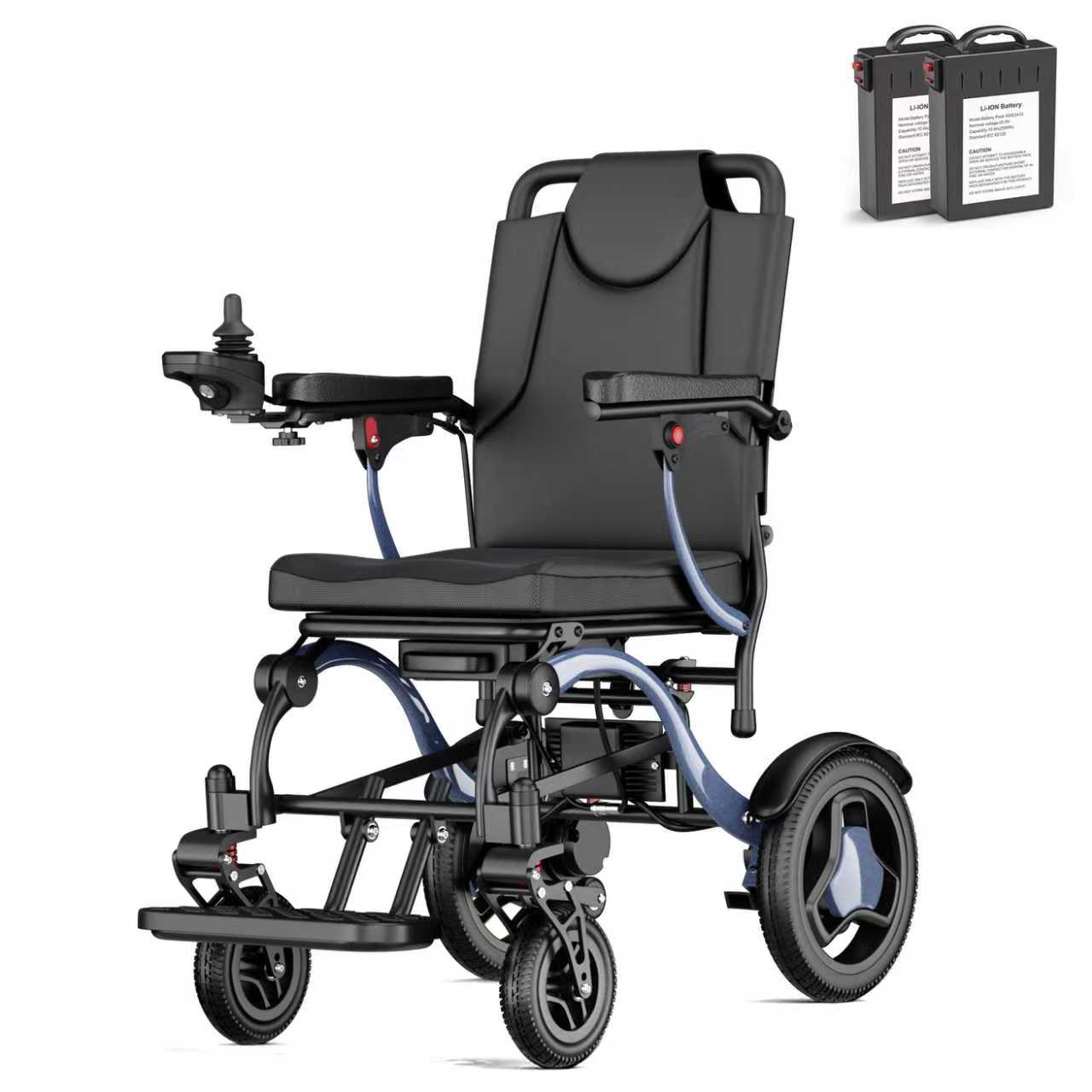 ByteTecpeak XP03 Ultraleichter Faltbarer Elektrorollstuhl (nur 16,63 kg) mit Doppelbatterie 2×10Ah für 2*20 km Reichweite