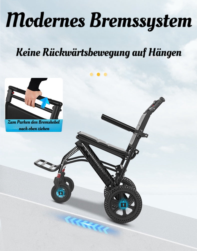 ByteTecpeak M1 Faltbarer Aluminium-Rollstuhl – Leicht, reisetauglich und belastbar bis 100 kg