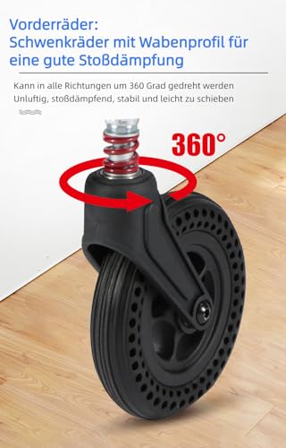 ByteTecpeak M2 Klappbarer gelber Aluminiumrollstuhl – leicht und reisetauglich, kann bis zu 100 kg tragen