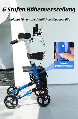 ByteTecpeak R2-Leichter Aluminium-Rollator, 8,68 kg, bis 100 kg belastbar