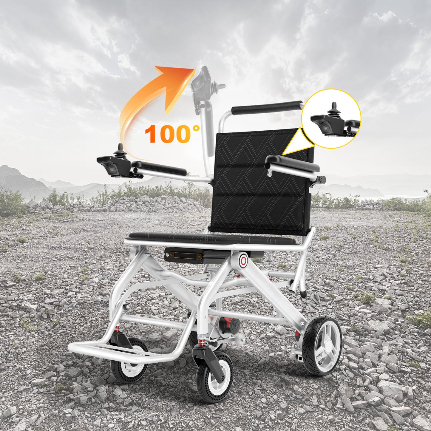 ByteTecpeak D01 Faltbarer Elektrorollstuhl nur 14.1kg, 20 km Reichweite