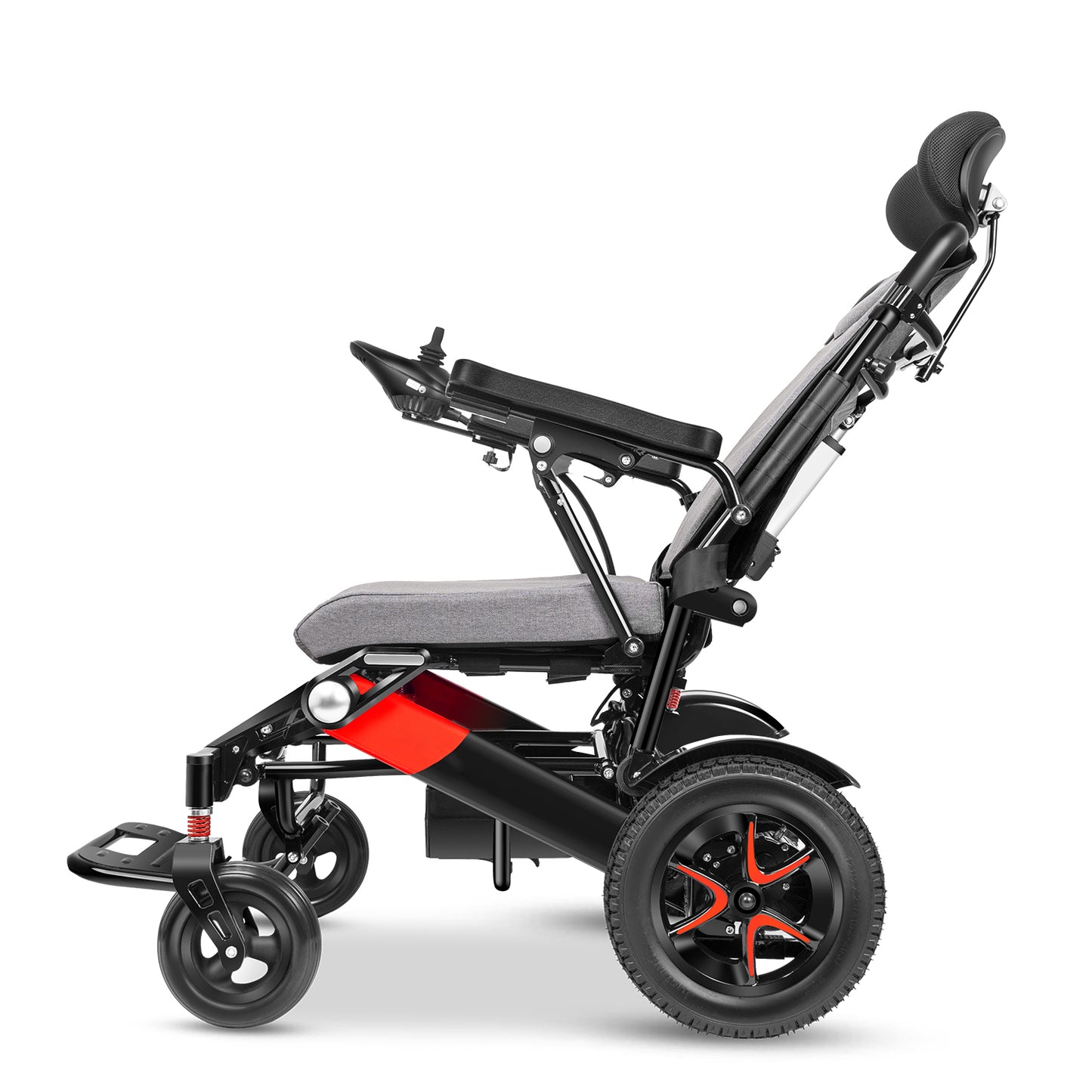 ByteTecpeak D02 Aluminium elektrische rolstoel met verstelbare rugleuning, krachtige 500W motor, 33 km bereik