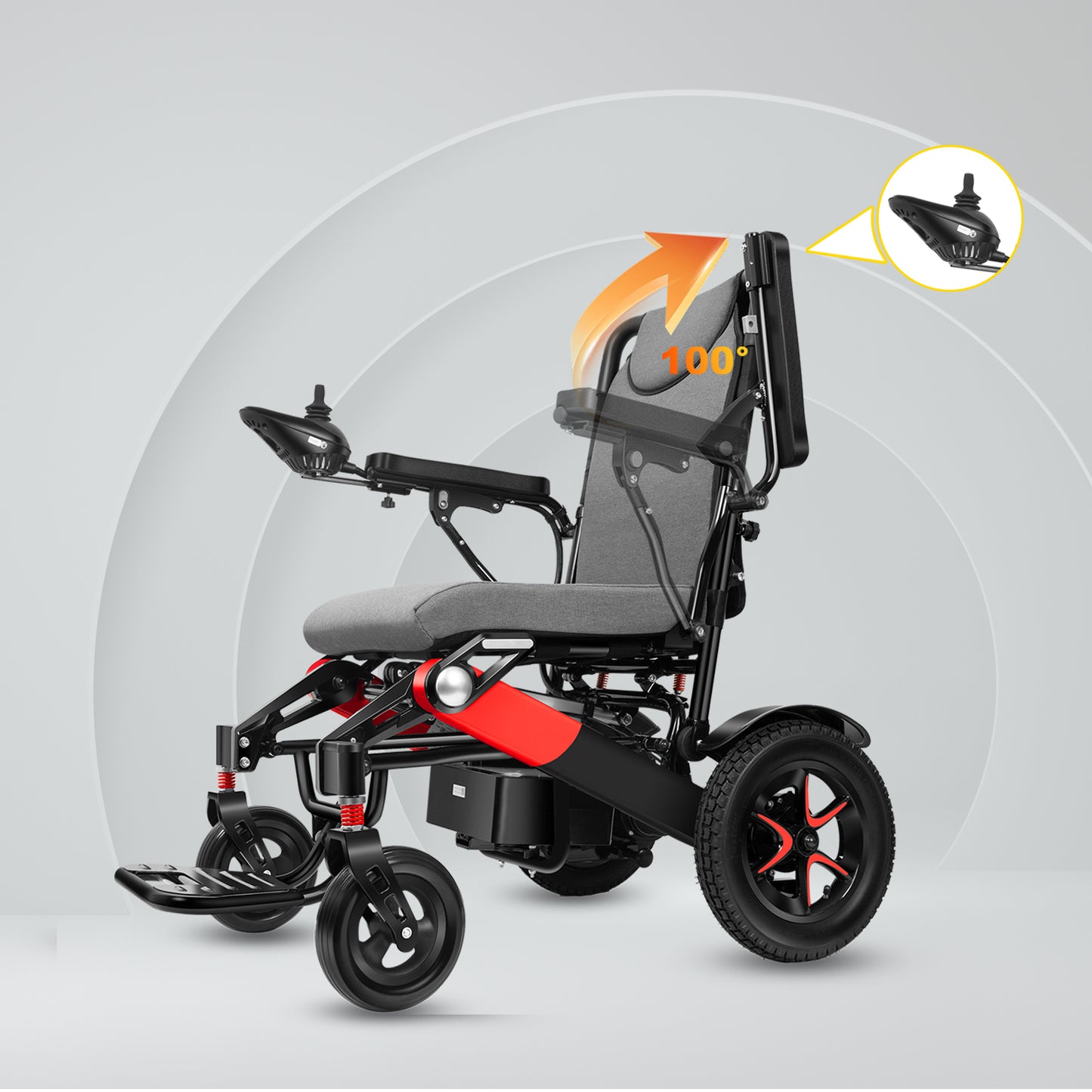 ByteTecpeak D02 elektrische rolstoel, 22Ah lithiumbatterij, 33 km actieradius