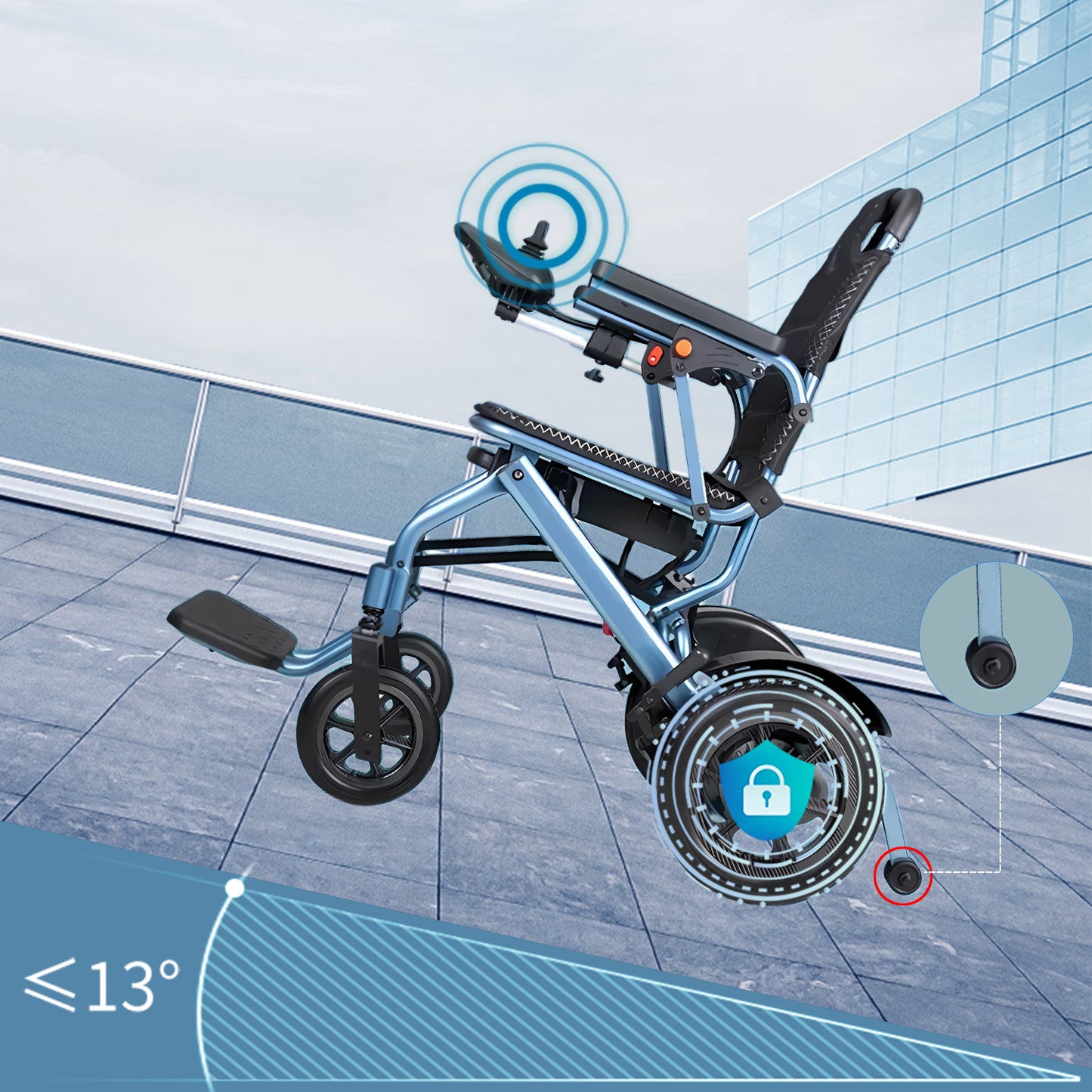 ByteTecpeak D04 Faltbarer Elektrorollstuhl– 17.9kg,500W Motor, 20 km Reichweite