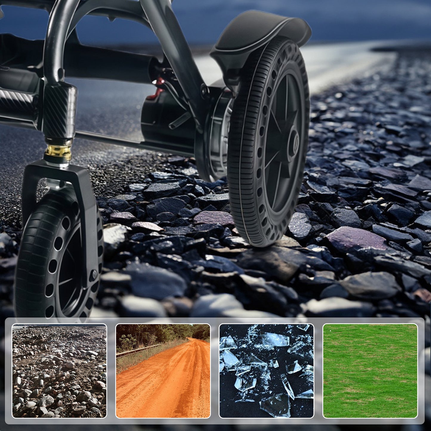 ByteTecpeak D04 Schwarz E-Rollstuhl mit Doppel 10Ah Akku, Reichweite 2 x 20 km