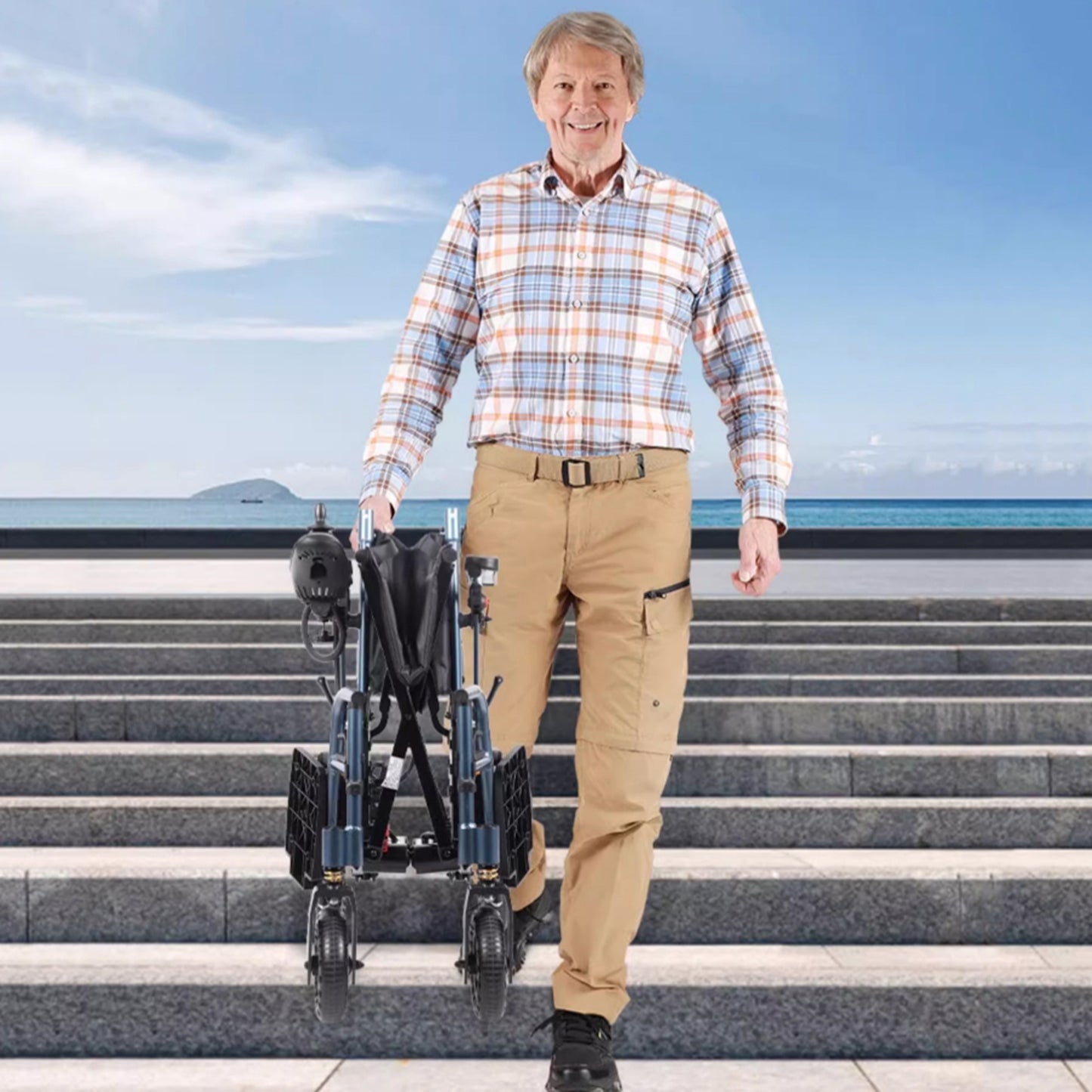 ByteTecpeak D08 Faltbarer Elektrorollstuhl – 500W Motor, 10Ah Lithium-Akku, Tragfähigkeit 150 kg, Reichweite 20 km