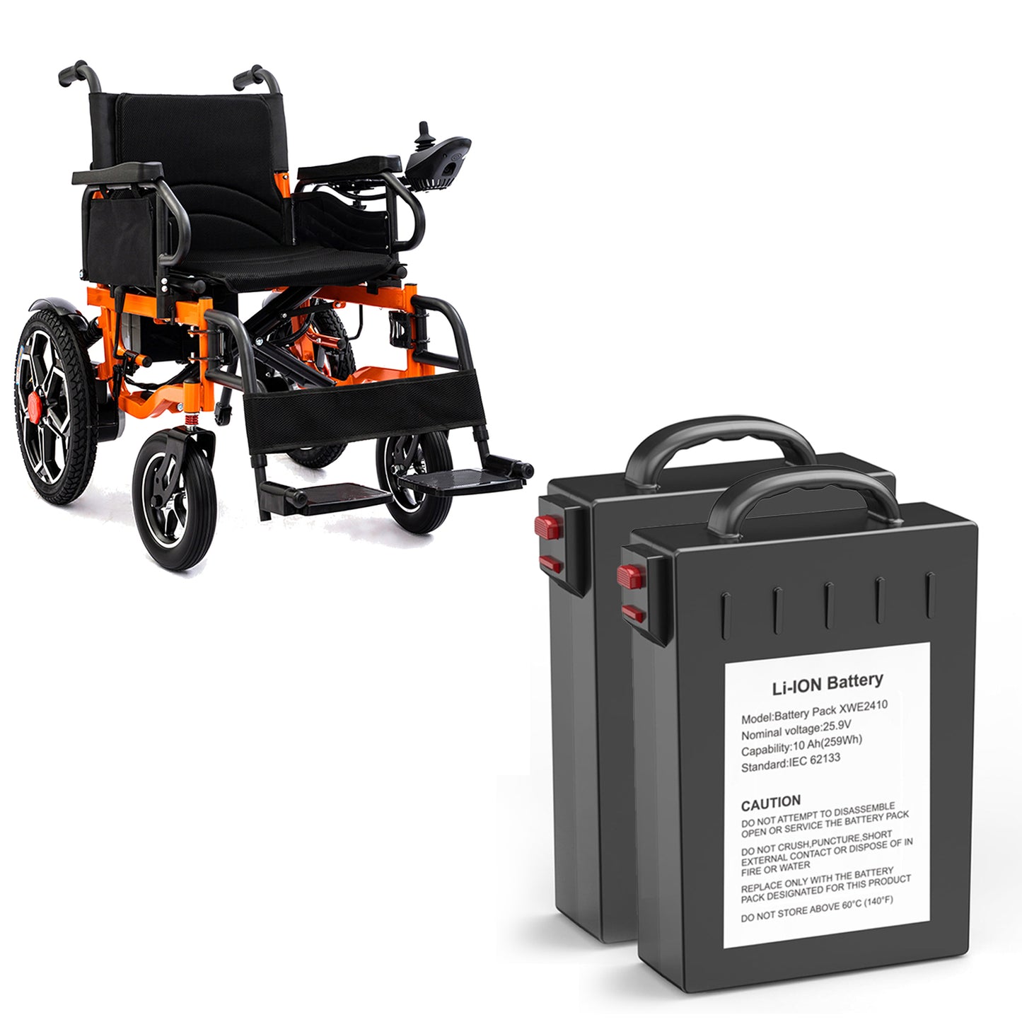 ByteTecpeak D09 Faltbarer E-Rollstuhl, Zwei 20Ah-Akku & 500W Motor