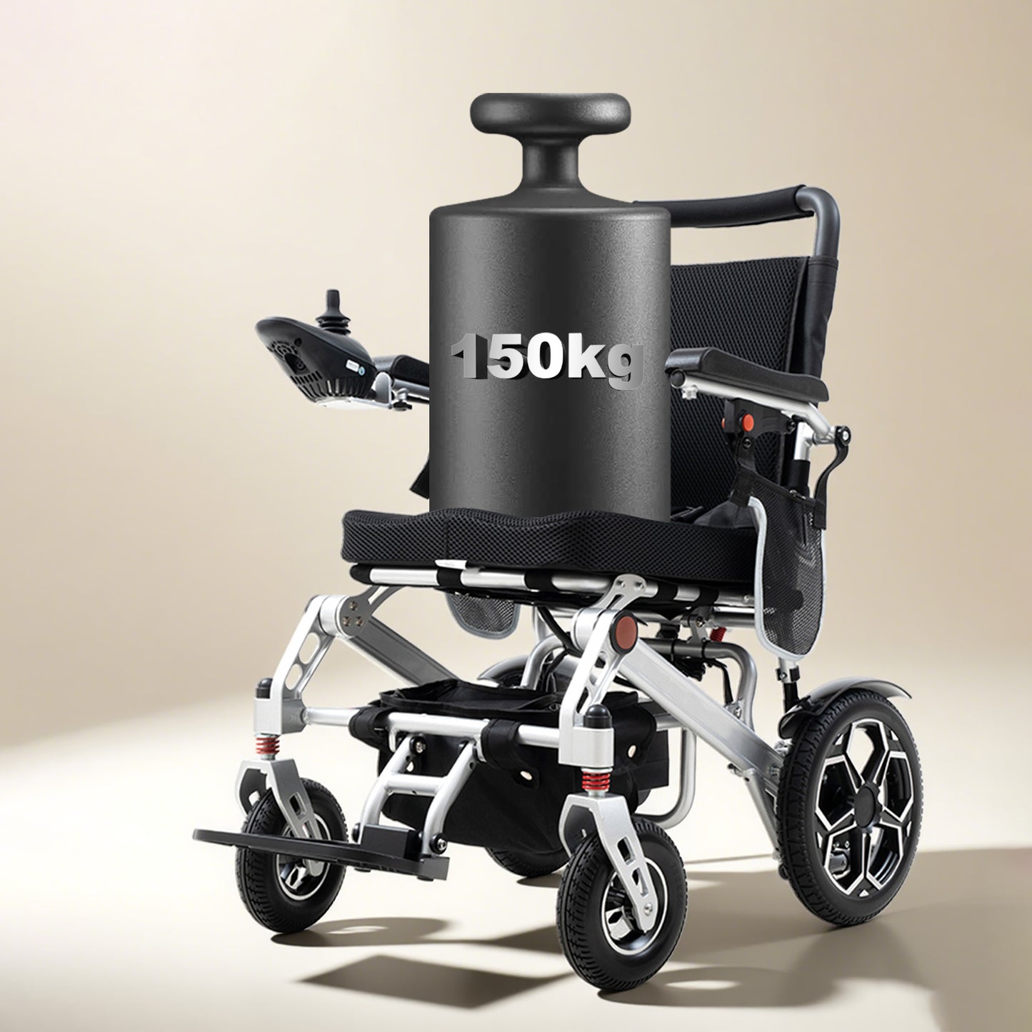 ByteTecpeak D10 Faltbar E-Rollstuhl – Zwei 12Ah Akku, Bis 150 kg belastbar