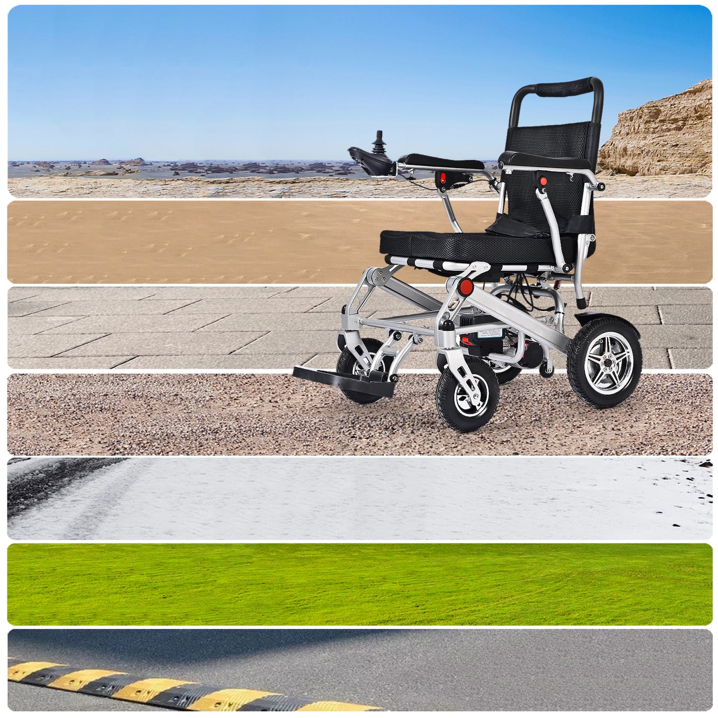 ByteTecpeak D10 Faltbar E-Rollstuhl – Zwei 12Ah Akku, Bis 150 kg belastbar