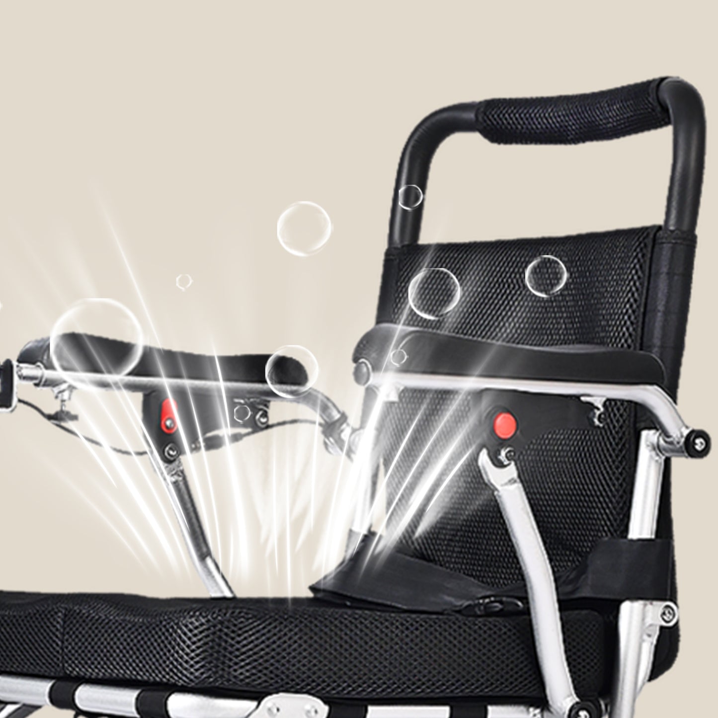 ByteTecpeak D10 Faltbar E-Rollstuhl – Zwei 12Ah Akku, Bis 150 kg belastbar