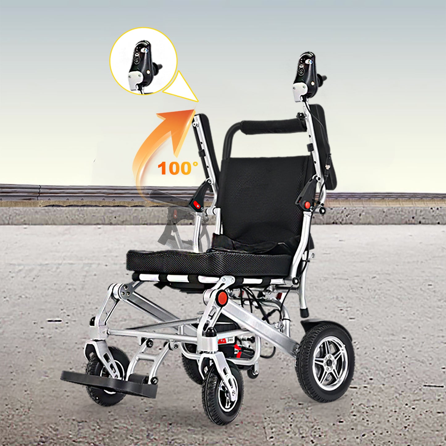 ByteTecpeak D10 Faltbar E-Rollstuhl – Zwei 12Ah Akku, Bis 150 kg belastbar