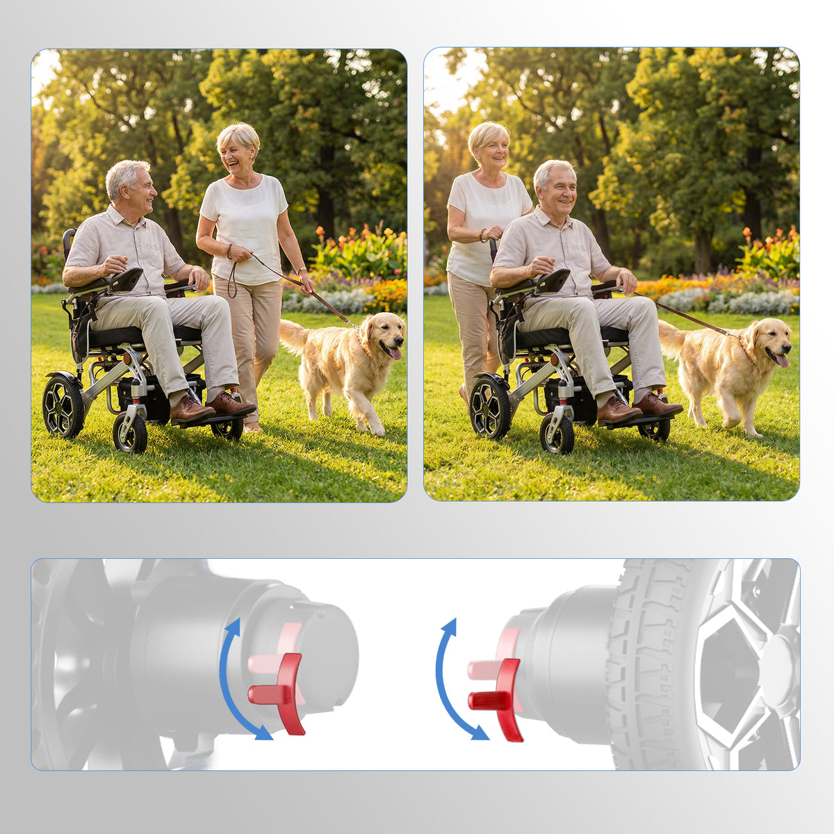 ByteTecpeak D10 Electric Wheelchair – Lightweight, Foldable & up to 150 kg, 12Ah Battery, 20 km Range
