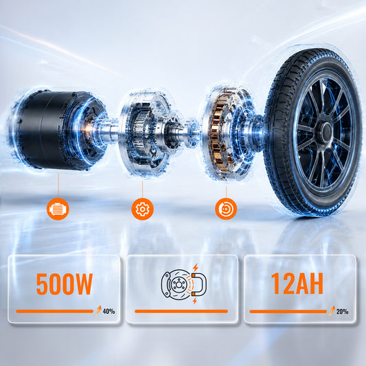 ByteTecpeak D14 Leichtgewicht-Elektrorollstuhl – 18,5 kg, 500 W, faltbar, bis 150 kg