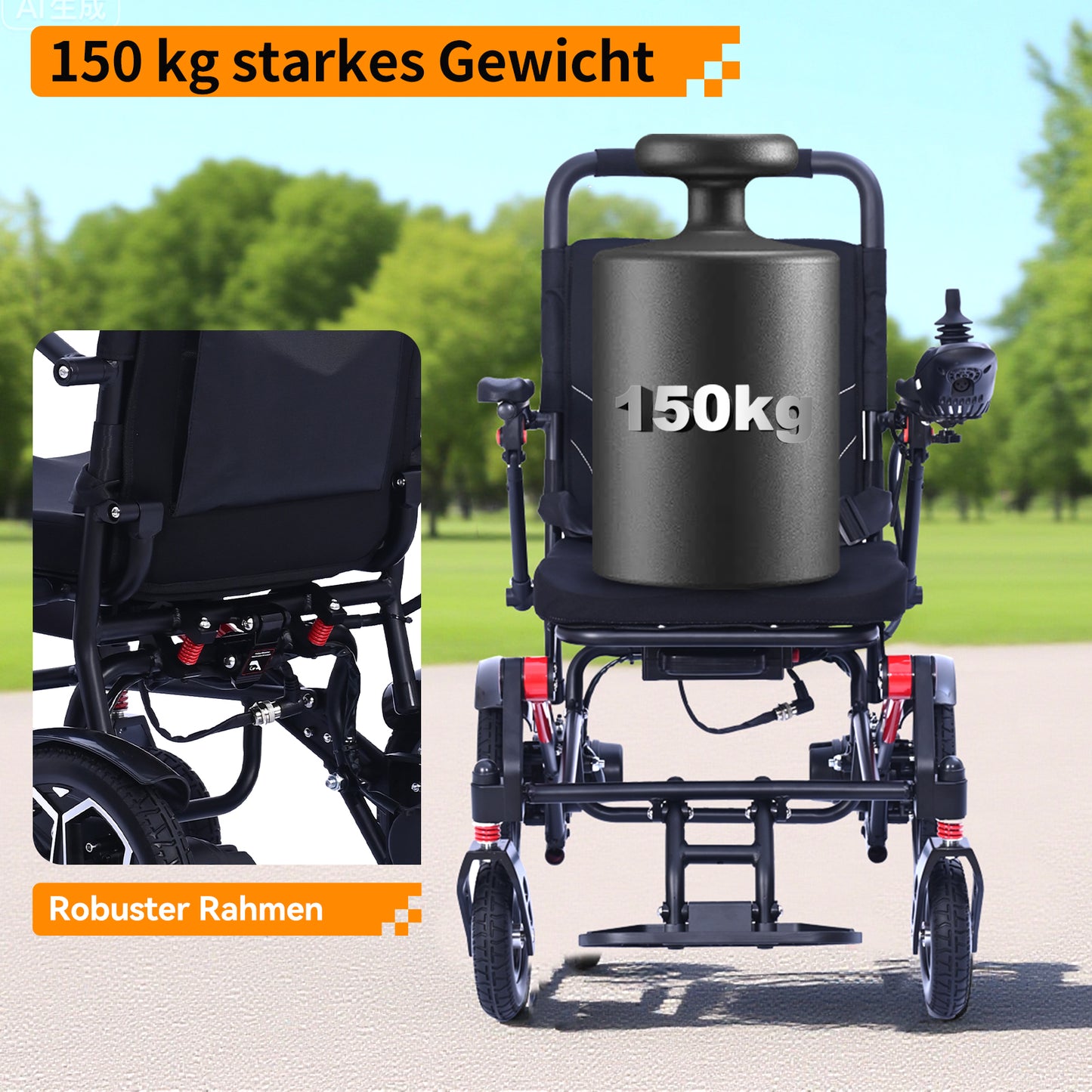 ByteTecpeak XP04 Opvouwbare elektrische rolstoel – 500W, actieradius 20 km