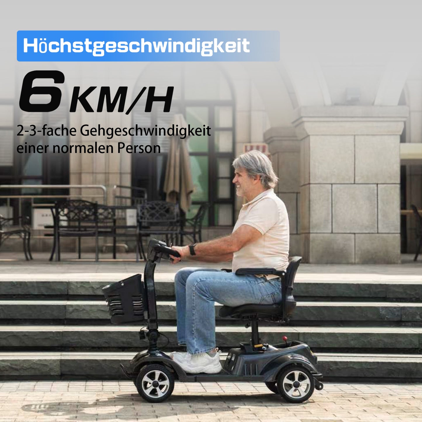 ByteTecpeak Z02 Elektromobil für Senioren, faltbar, 12 Ah Akku, 20km Reichweite