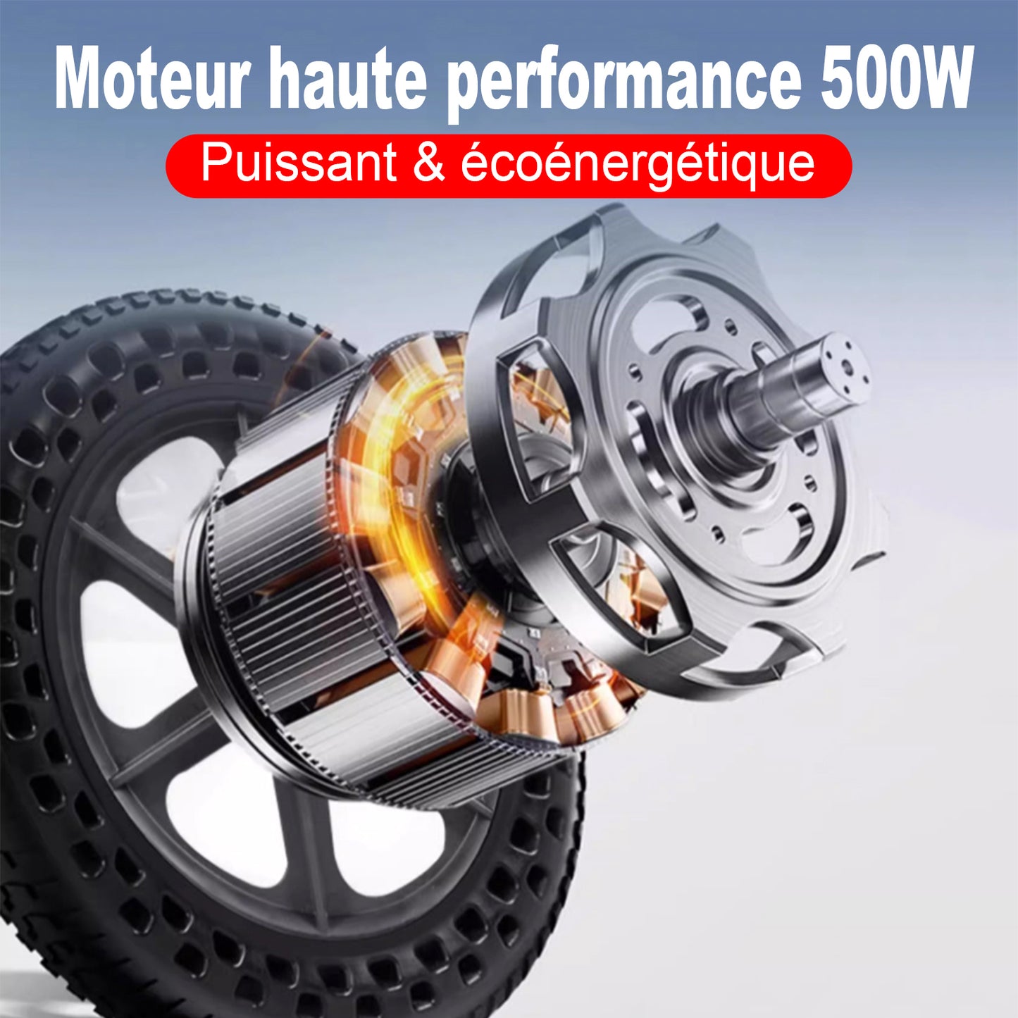 Fauteuil roulant électrique pliable ByteTecpeak D04-Black - Batterie 10 Ah, moteur 500 W, autonomie 20 km