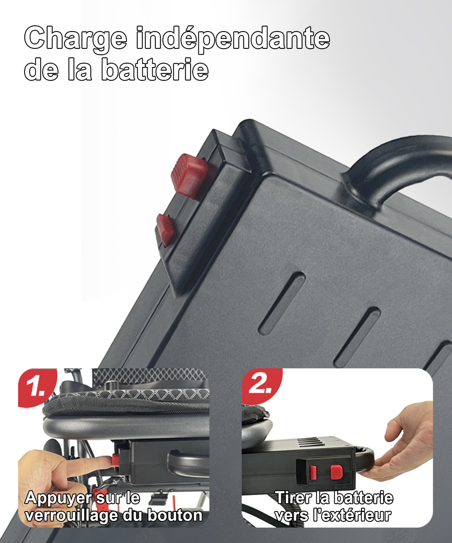 Fauteuil roulant électrique pliable ByteTecpeak D04-Black - Batterie 10 Ah, moteur 500 W, autonomie 20 km