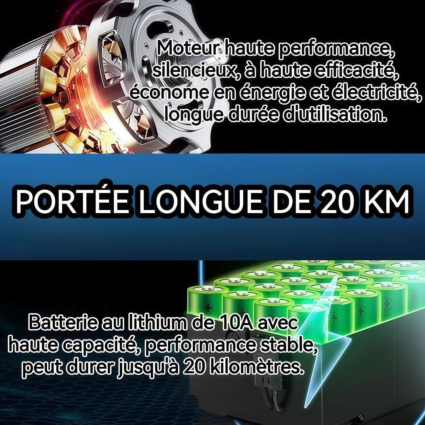 Fauteuil roulant électrique ByteTecpeak D04 - 17.9kg,moteur 500W, batterie lithium amovible 10Ah, frein électromagnétique, capacité de charge 150kg, idéal pour les voyages et la vie quotidienne