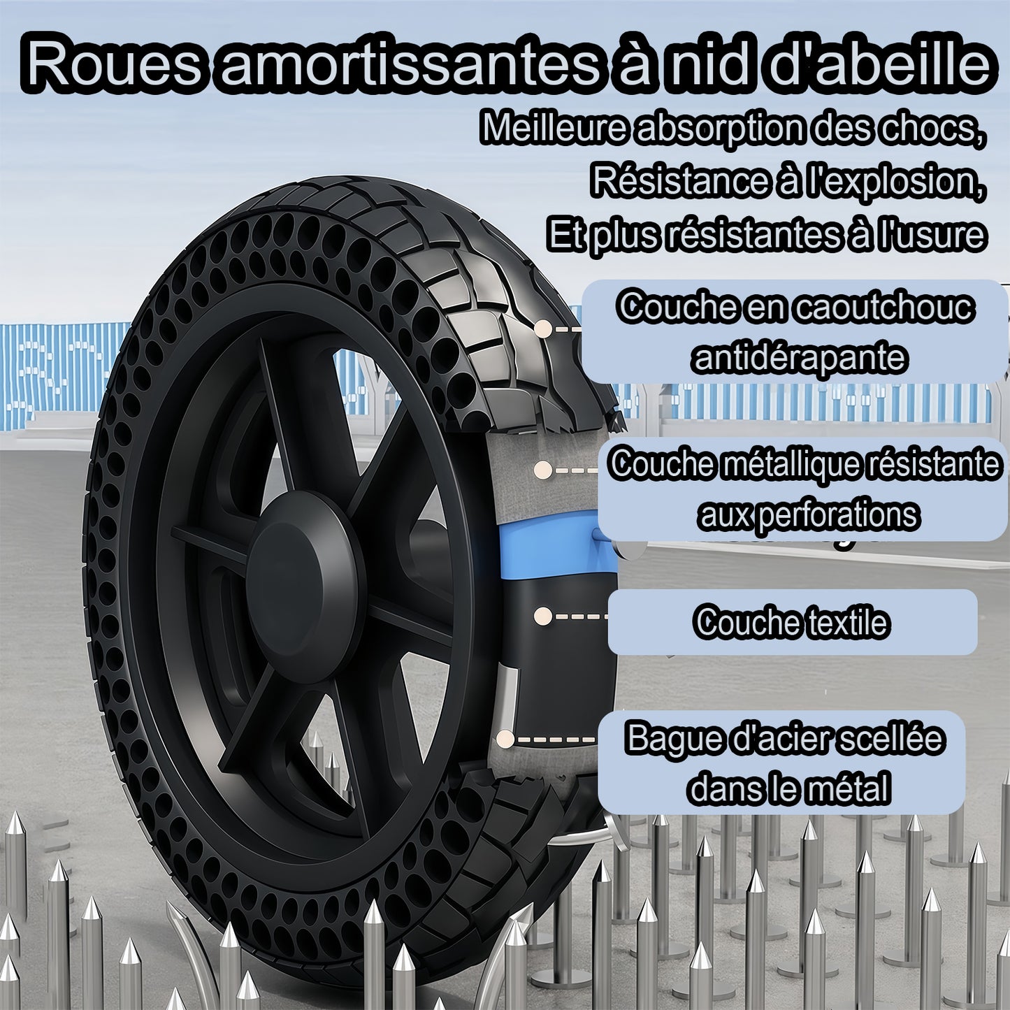 Fauteuil roulant pliable en aluminium ByteTecpeak M1 – Léger, facile à transporter et supportant jusqu'à 100 kg