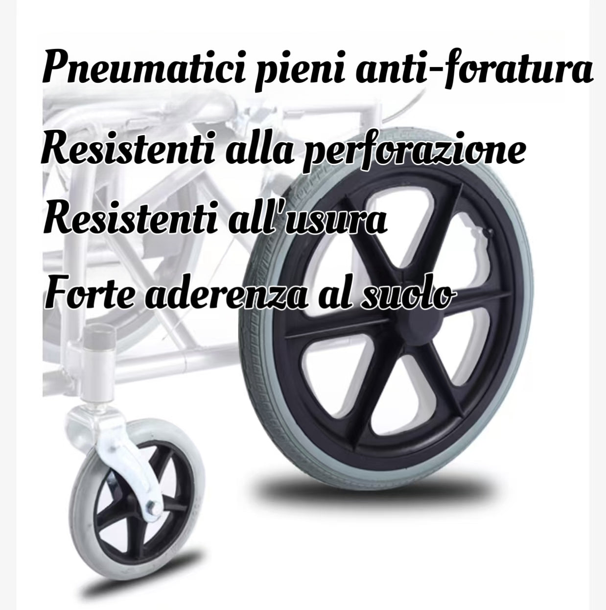 ByteTecpeak M3 Ultralight Carrozzina leggera pieghevole, carrozzina da transito, freno sulle maniglie Carrozzina da viaggio per disabili e anziani, poggiapiedi, braccioli, leggera, seduta 44,5 cm
