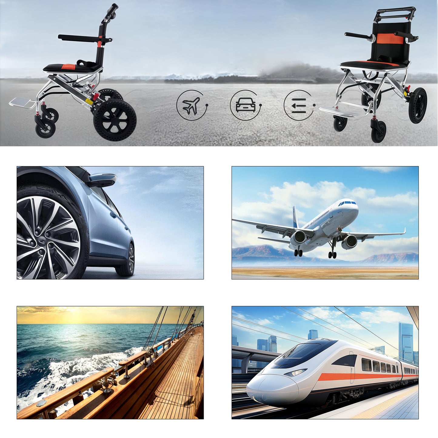 ByteTecpeak M2 Rollstuhl Faltbar, Leichter manueller Rollstuhl aus Aluminiumlegierung mit 100 kg Tragfähigkeit