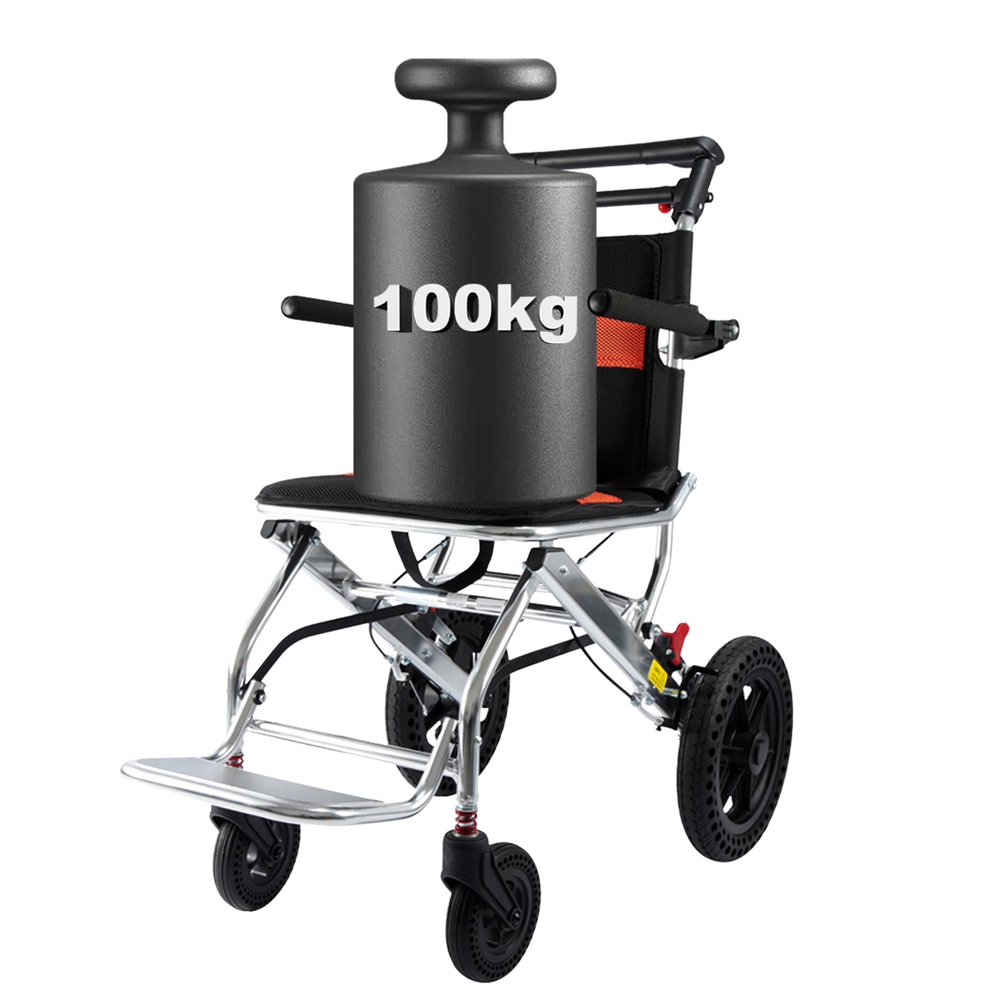 ByteTecpeak M2 Rollstuhl Faltbar, Leichter manueller Rollstuhl aus Aluminiumlegierung mit 100 kg Tragfähigkeit
