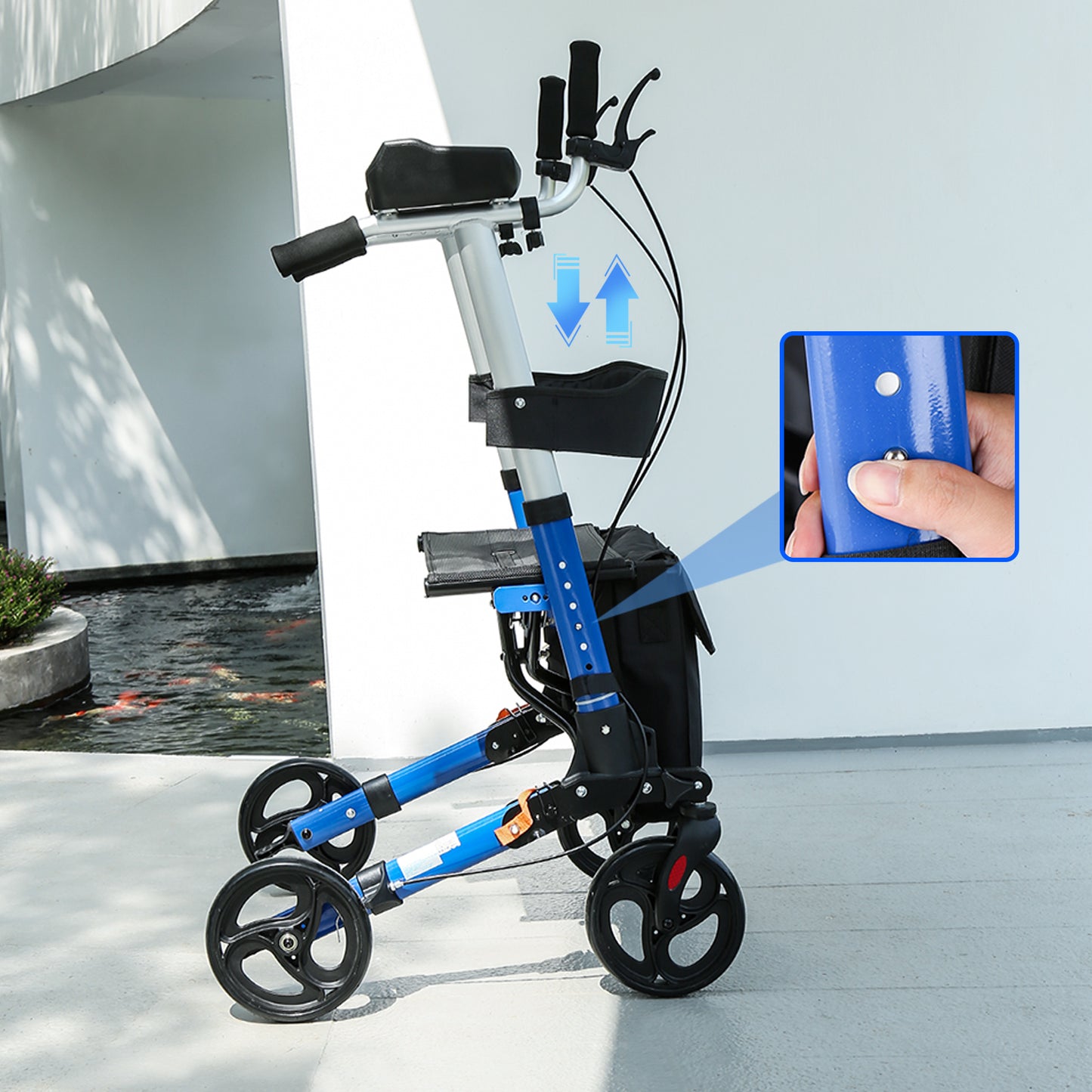 ByteTecpeak R2 Rollator Leicht & Faltbar mit Armstützen, Aluminium, bis 100 kg