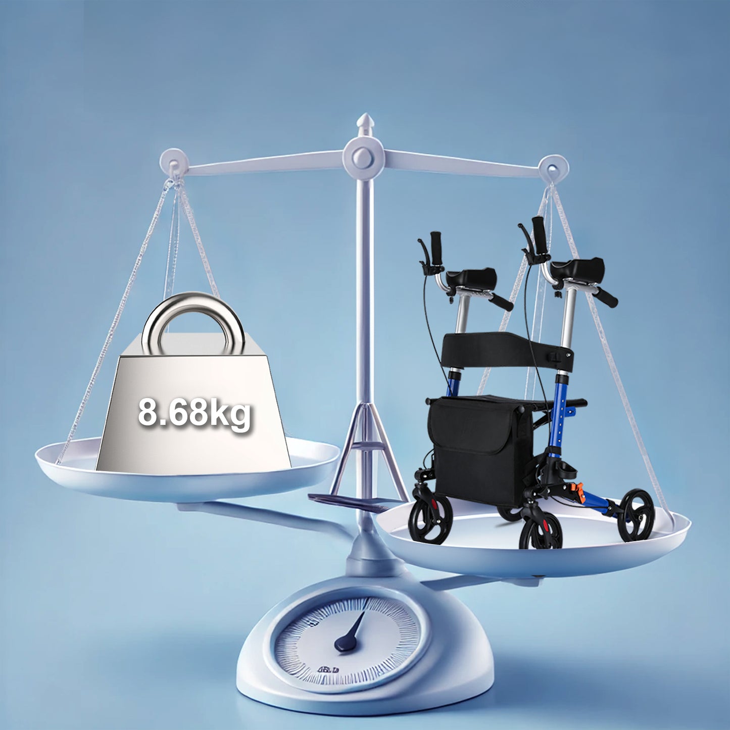 ByteTecpeak R2 Rollator Leicht & Faltbar mit Armstützen, Aluminium, bis 100 kg