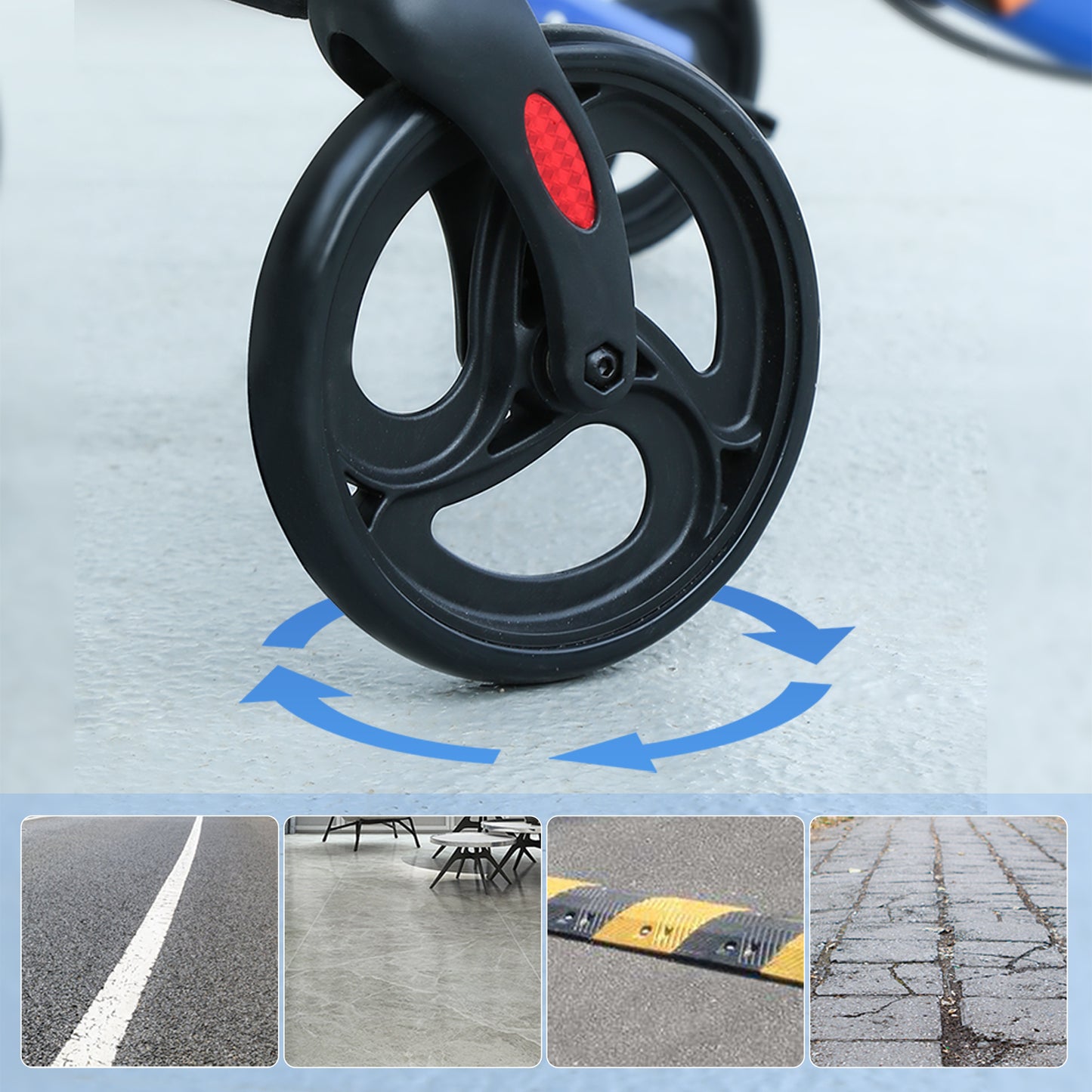 ByteTecpeak R2 Rollator Leicht & Faltbar mit Armstützen, Aluminium, bis 100 kg
