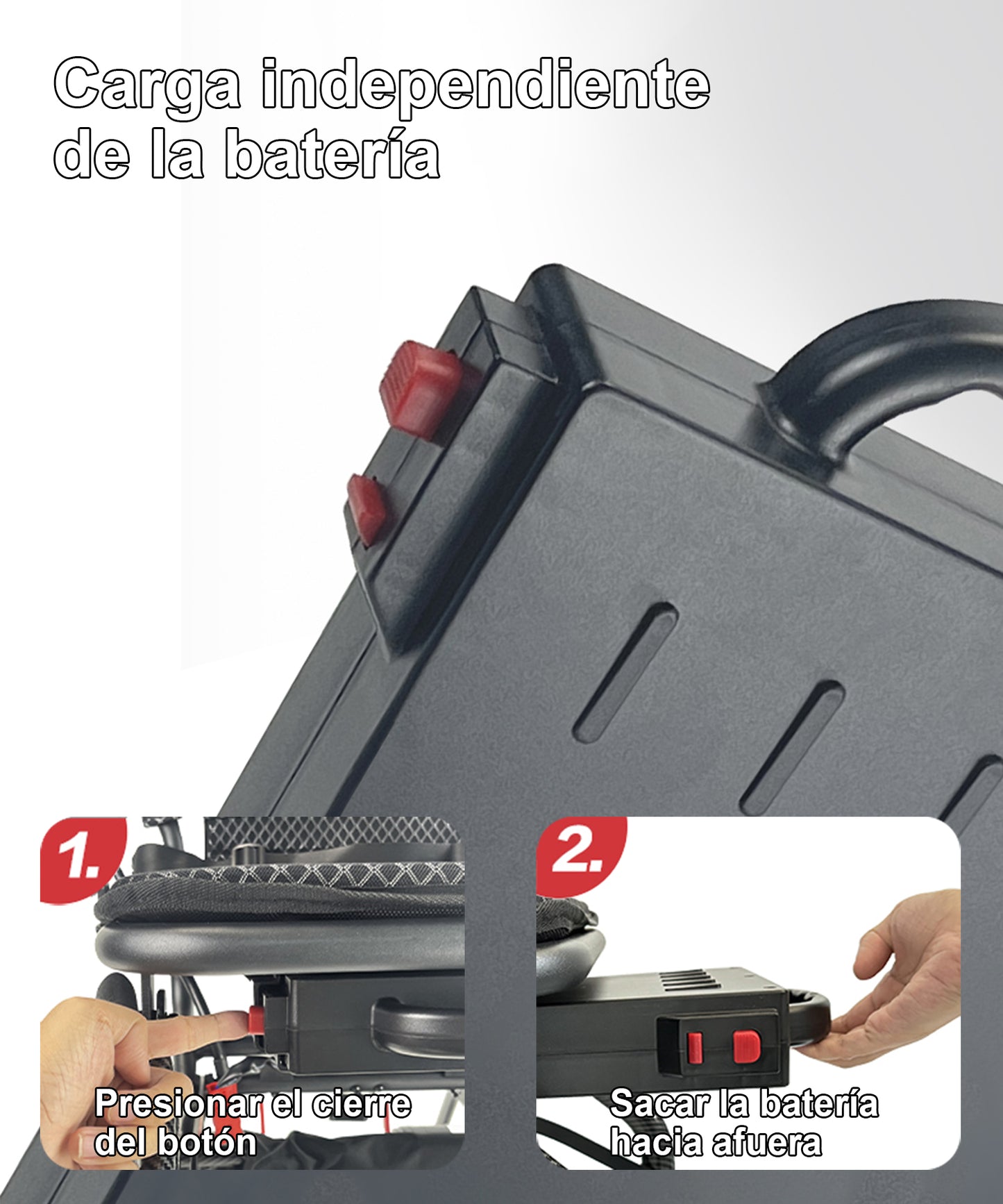 ByteTecpeak D04-Silla de ruedas eléctrica plegable negra, motor de 500 W, autonomía de 20 km