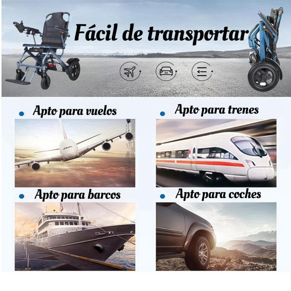 ByteTecpeak D04 Silla de ruedas eléctrica plegable- 17,9 kg, motor de 500 W, 20 km de autonomía