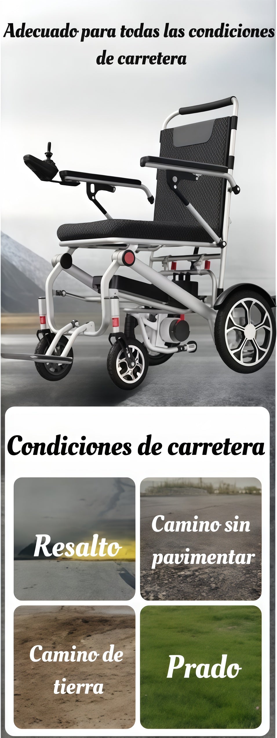 ByteTecpeak D06 Silla de ruedas eléctrica plegable ultraligera, 20 km de autonomía