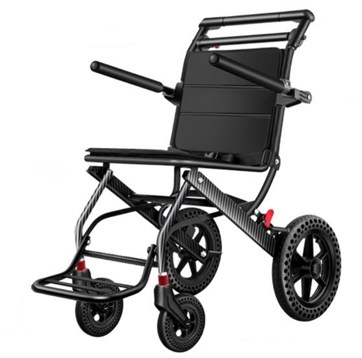 ByteTecpeak M1 Leichter manueller Rollstuhl aus Aluminiumlegierung, Klappbar Transport, Belastbarkeit 100 kg