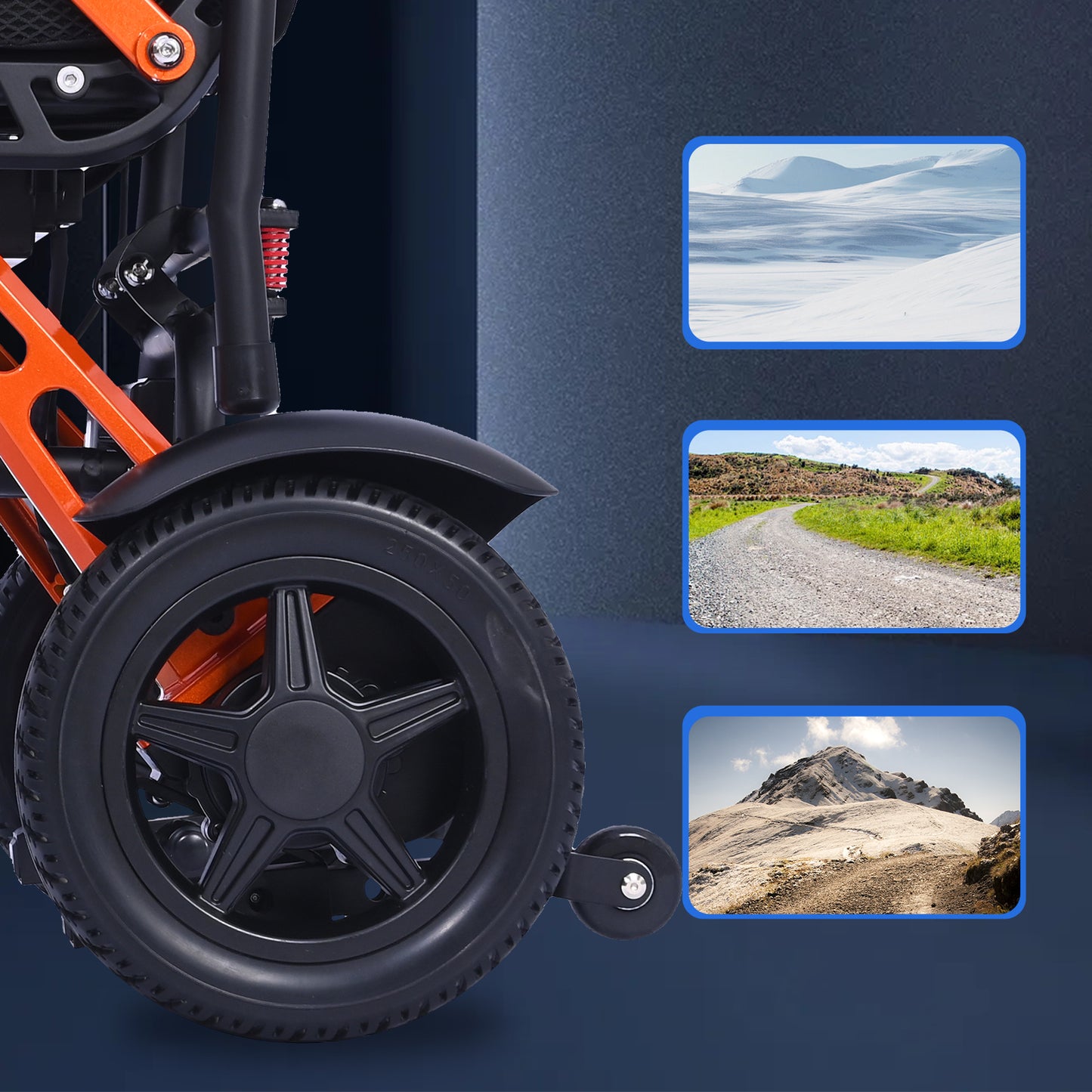 Bytetecpeak XP02 Ultraleichter Elektrorollstuhl | Bis zu 2*20 km Reichweite, Ergonomischer Sitz 41×42 cm, Faltbar und Tragbar für Reisen und Alltag