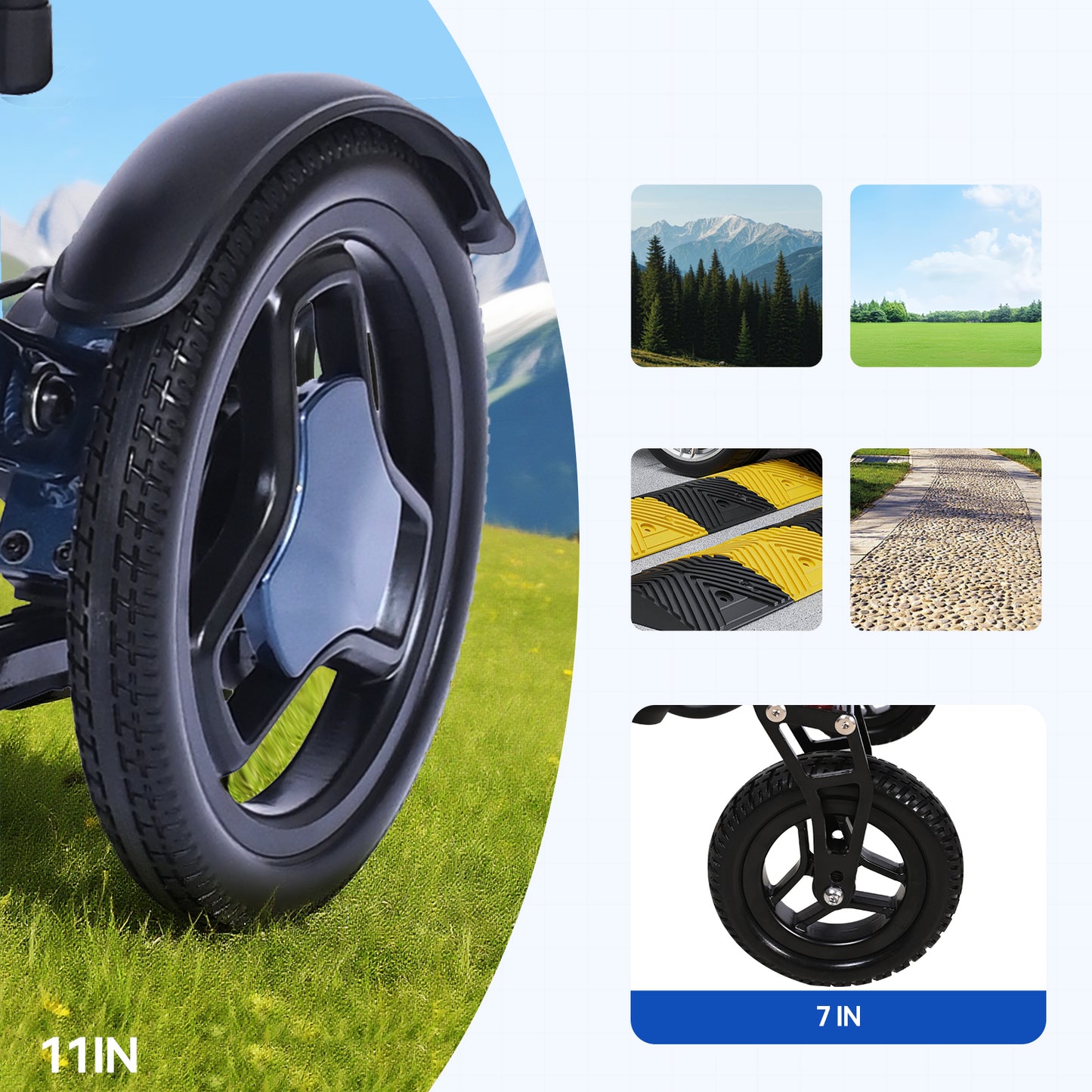 ByteTecpeak XP03 Ultraleichter Faltbarer Elektrorollstuhl (nur 16,63 kg) mit Doppelbatterie 2×10Ah für 2*20 km Reichweite