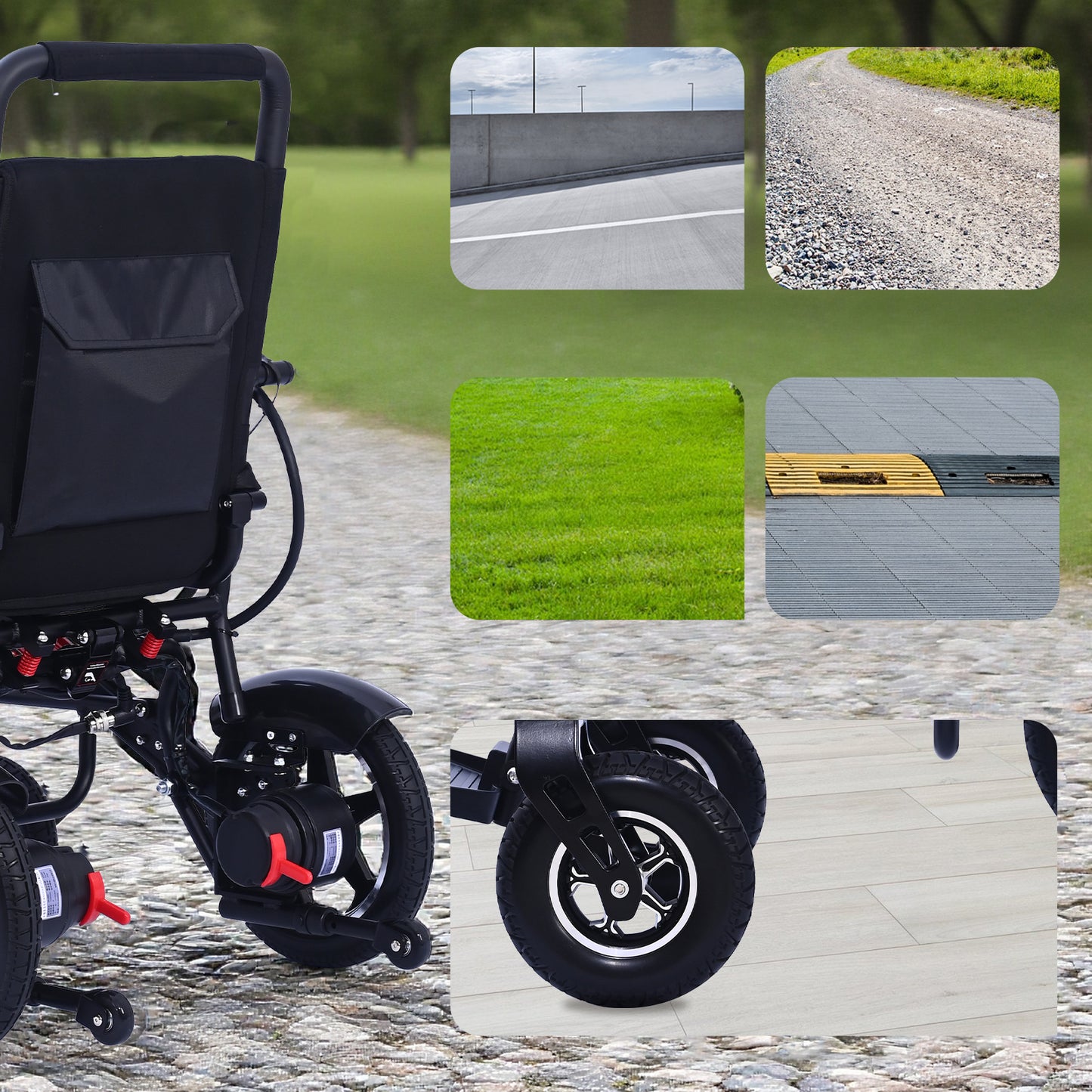 ByteTecpeak XPR04 Leicht Elektrischer Rollstuhl – 20km Reichweite, 500W Motor, 12Ah Akku