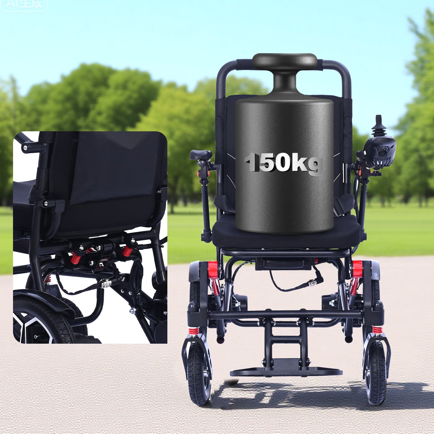 ByteTecpeak XPR04 Leicht Elektrischer Rollstuhl – 20km Reichweite, 500W Motor, 12Ah Akku
