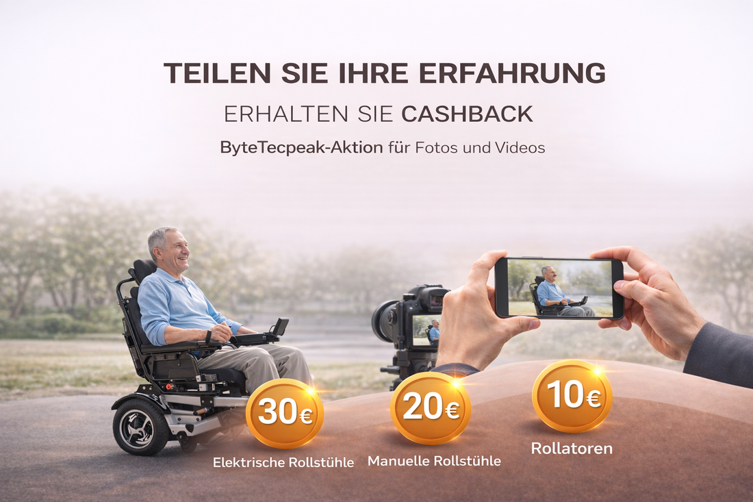 Teilen Sie Ihre Erfahrung und erhalten Sie Cashback – ByteTecpeak Kundenaktion für Fotos und Videos