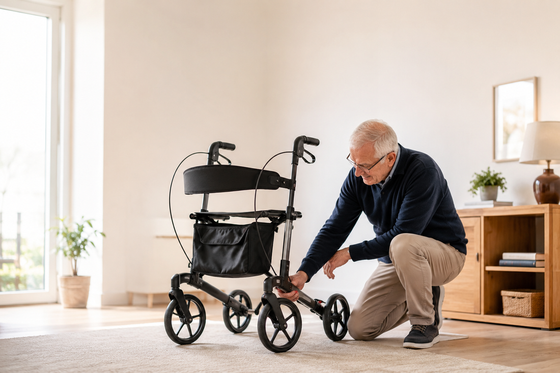Wie Rollator-Bremsen funktionieren: Warum Bremszug, Feststellbremse und Radkontakt zusammengehören