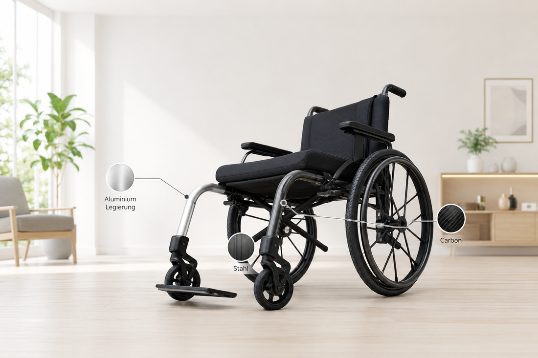 Rahmenmaterial bei Rollstuhl und Rollator: Aluminium, Stahl und Carbon im praktischen Vergleich