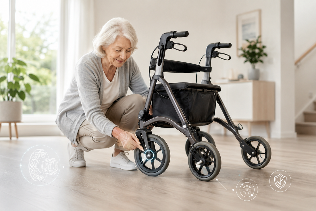 Radlager und Achsen bei Rollstuhl und Rollator: Warum Räder schwer laufen, wackeln oder Geräusche machen