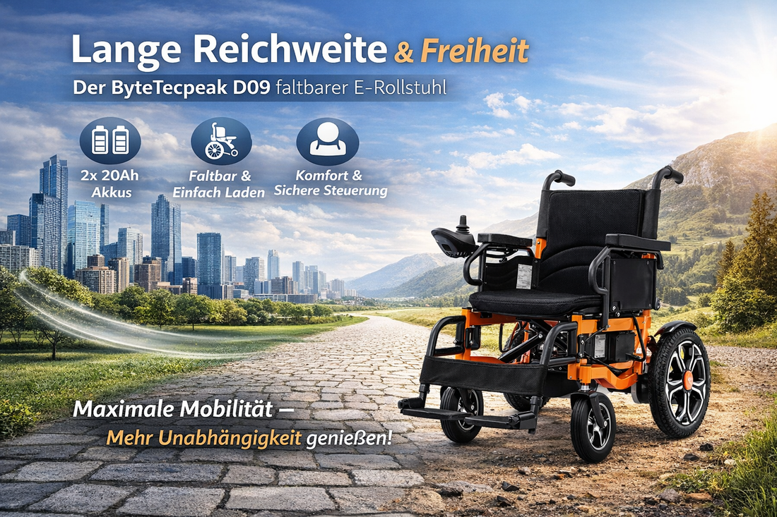 Maximale Reichweite & Freiheit – Der ByteTecpeak D09 faltbare Elektrorollstuhl
