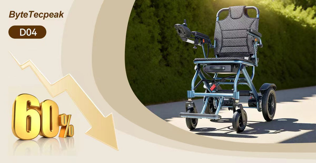 ByteTecpeak D04 Leichter Faltbarer Elektrorollstuhl – Herbstaktion: Jetzt sensationell zum Sonderpreis!