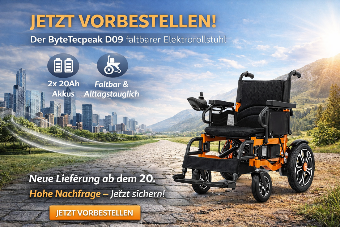 Vorankündigung: Der ByteTecpeak D09 Elektrorollstuhl ist bald wieder verfügbar