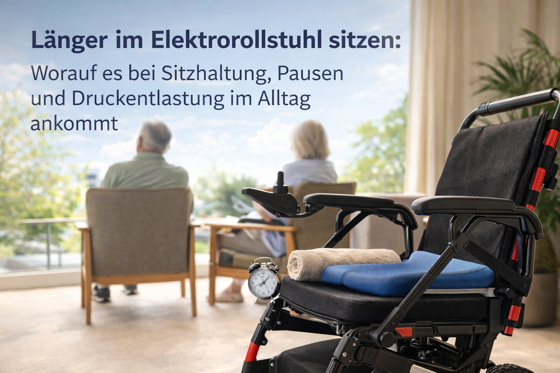 Länger im Elektrorollstuhl sitzen: Worauf es bei Sitzhaltung, Pausen und Druckentlastung im Alltag ankommt